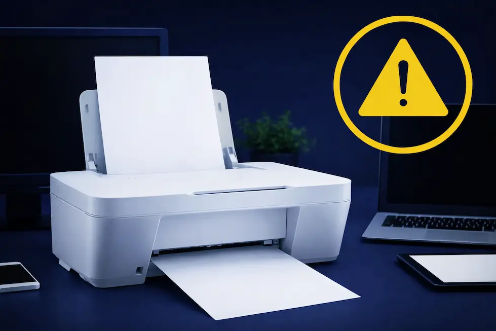 Drucker zeigt offline an